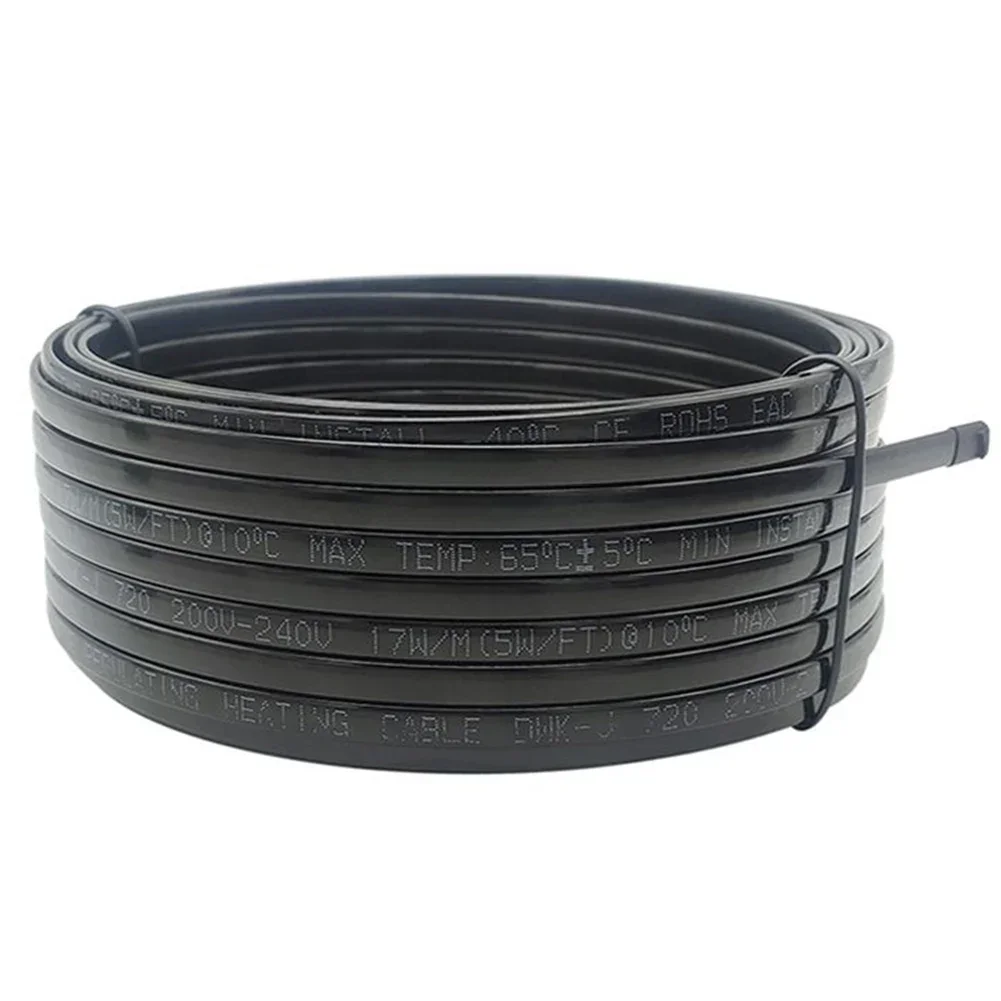 

Self-regulating Wire Heating Cable 17W/m 5/6/7/10/20/30/50m 7.3mm Width Accessories Freeze Protection Pipe Water Heat Useful