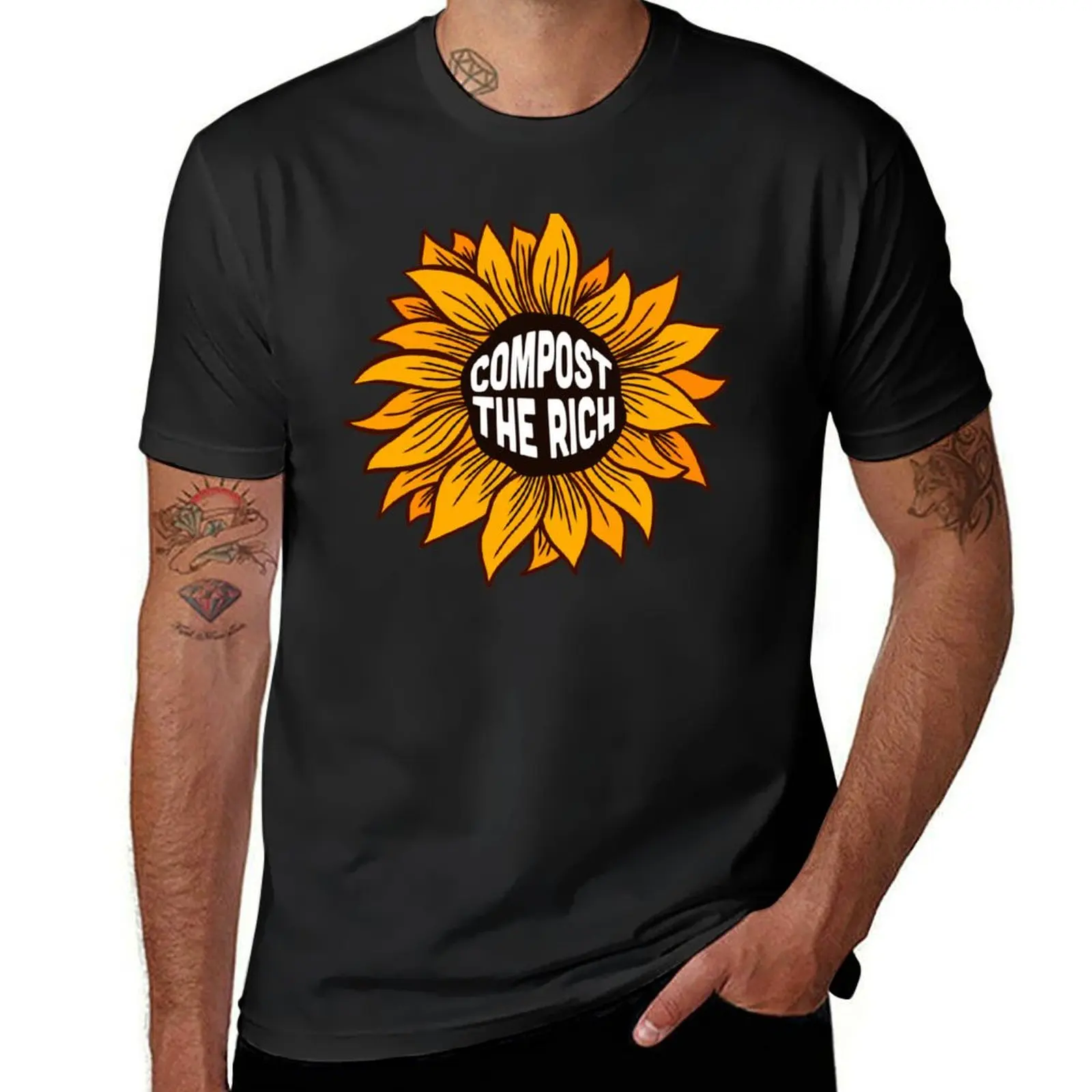 Compost the Rich Sunflower T-Shirt new edition plus size tops customizeds workout shirts for men