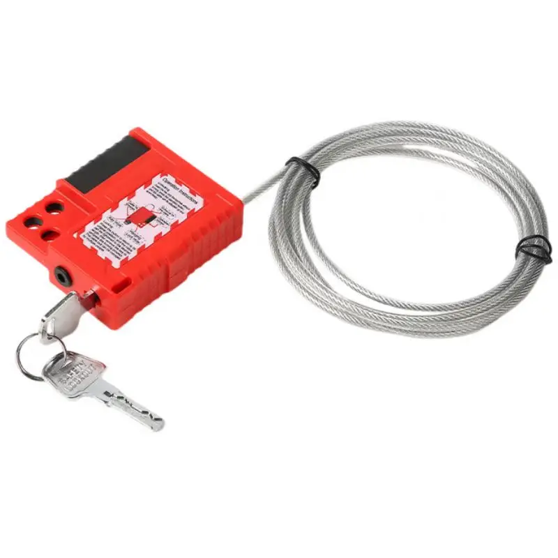 

Cable diameter 1m long Lockout mini looped Cable Lock, Adjustable High Strength Easy Use Reliable Safety Padlock Rustproof