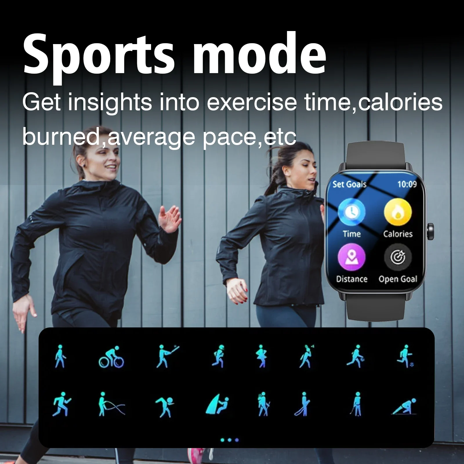 Smartwatch, Bluetooth Calling, Multiple Sports Modes, Alexa Voice Assistant, Message Reminders, Compatible with IPhone/Android