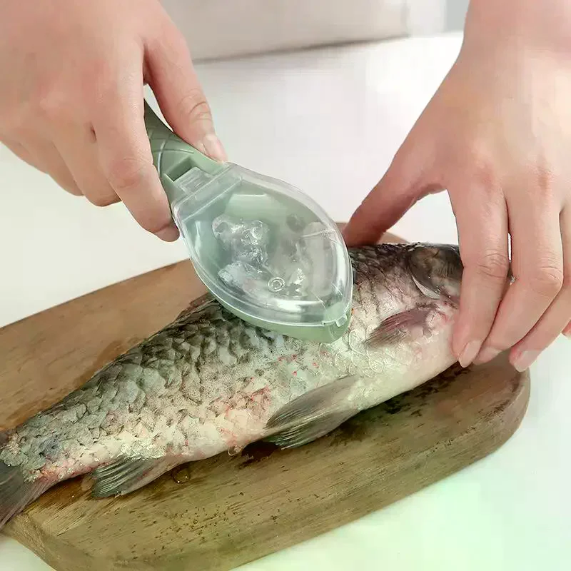 Household Scale Scraper With Lid, Fish Scale Scraper, Manual Descaling, Brushing Of Fishing Tools Kitchen