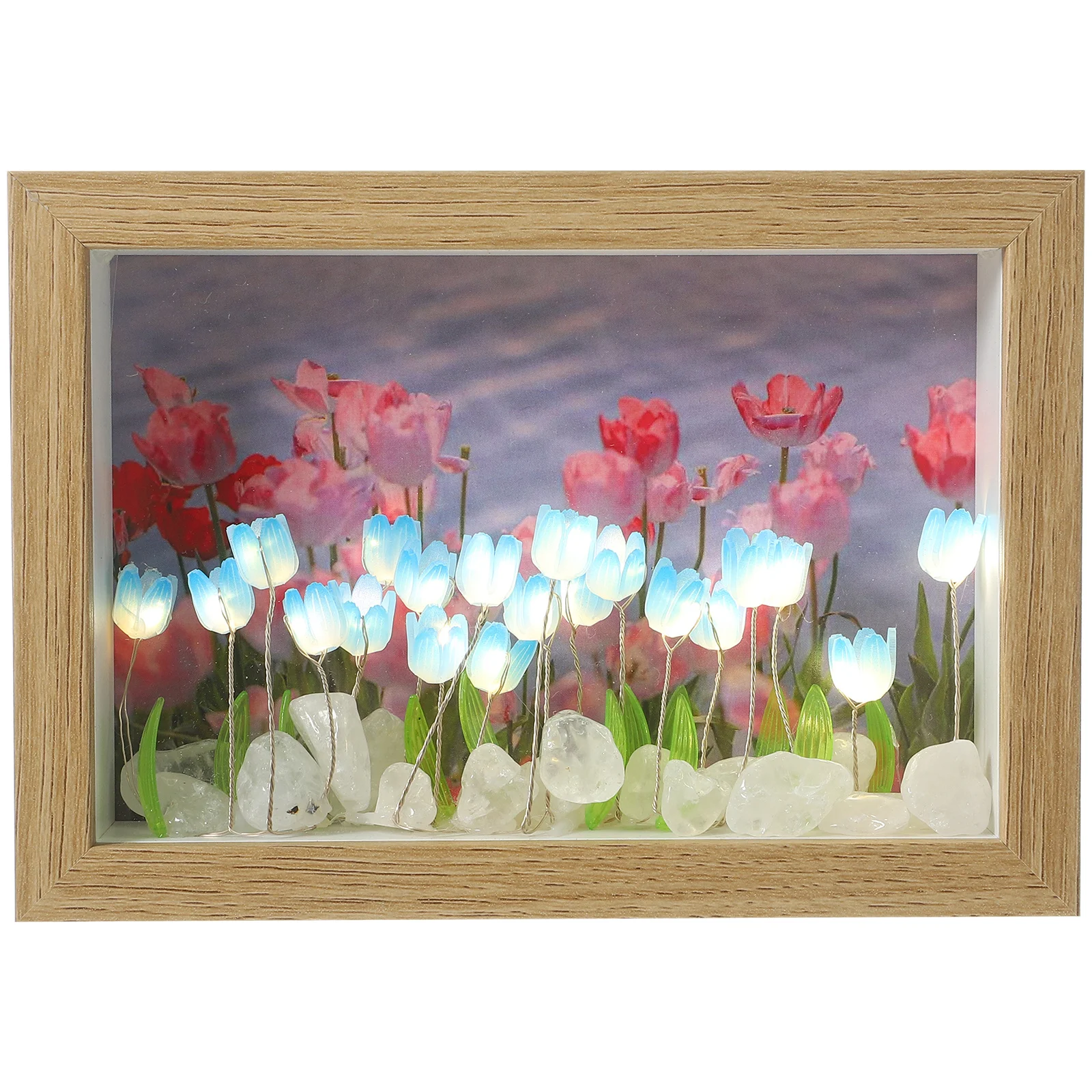 

Tulip Photo Frame Night Light Led Desktop Decoration For Bedroom Table Decor Creative Picture Frame Minimalist Style Tulip