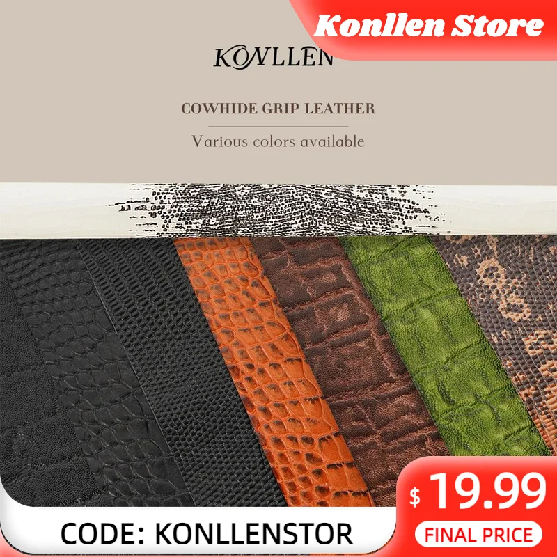 Konllen Leather Grip Wrap Cowhide Waterproof Non-slip Lizard Skin 325*100*0.6mm Leather Billiard Pool Cue Billiard Accessory