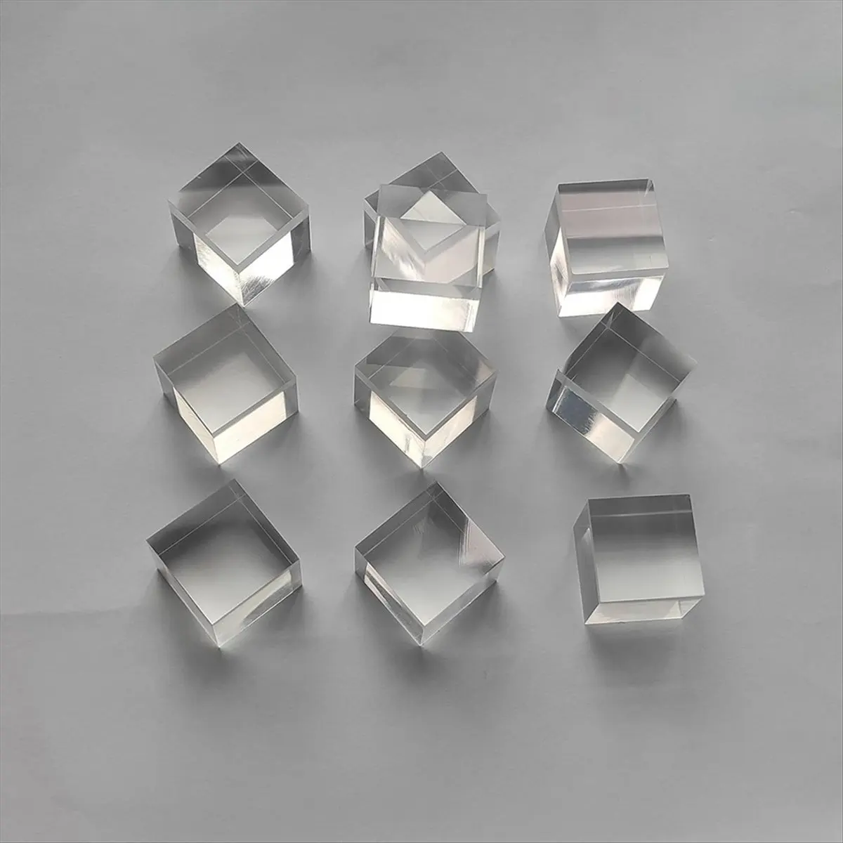 |NEWABAG|10 Pcs 1inch X 1inch X 1inch Clear Acrylic Square Squares Blocks - All Sides Polished, Plastic Square Rod Peg