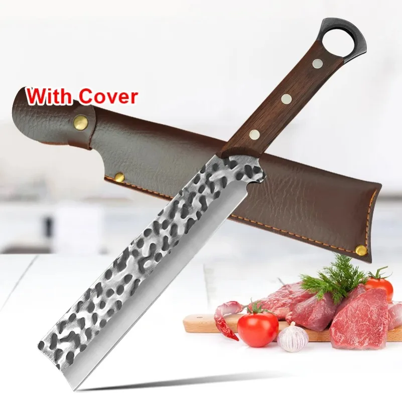 Cuchillo de carnicero forjado a mano para cortar verduras, utensilio de cocina para Chef, cuchilla para cortar carne