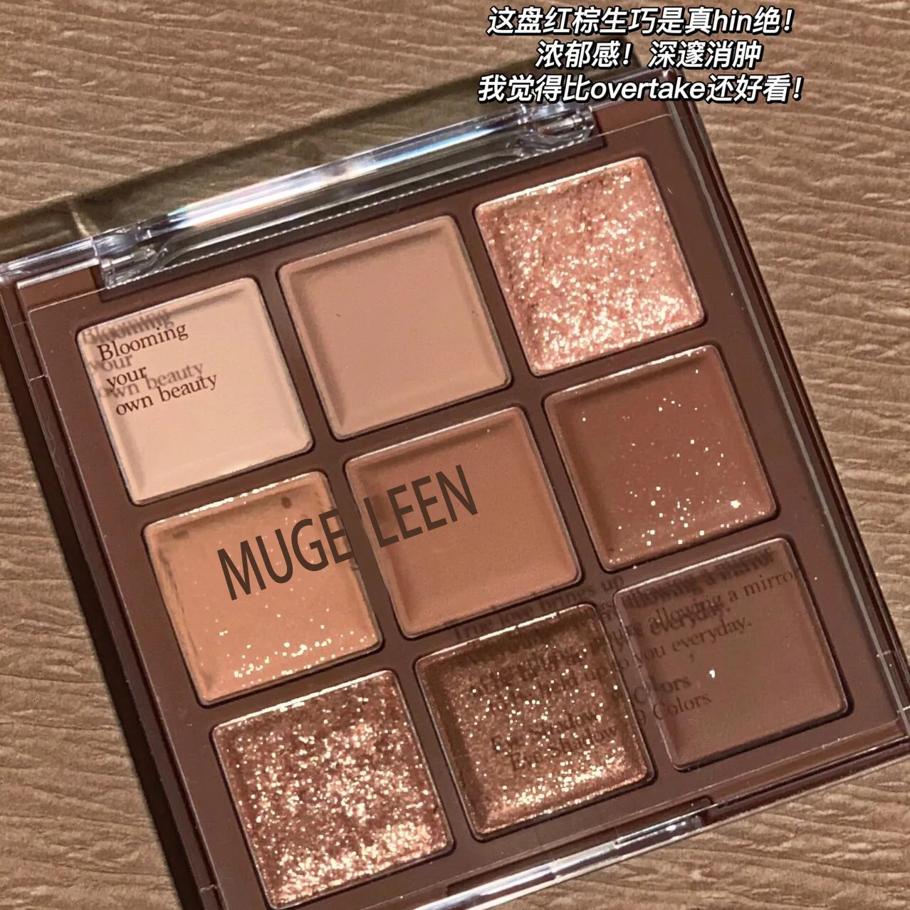 Placa de sombra de ojos de chocolate de nueve colores color tierra mate nacarado brillo fino sin maquillaje