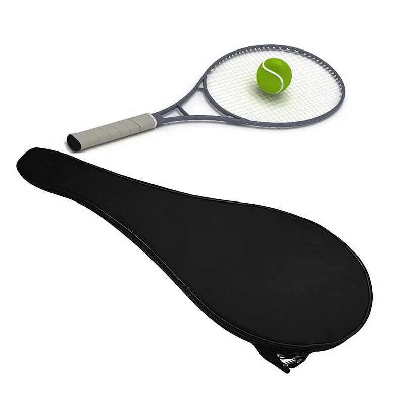 Black Tennis Bag Pack Protective Single Tennis Racket Cover Waterproof Durable Adult Teenager Sports One Shoulder Bag