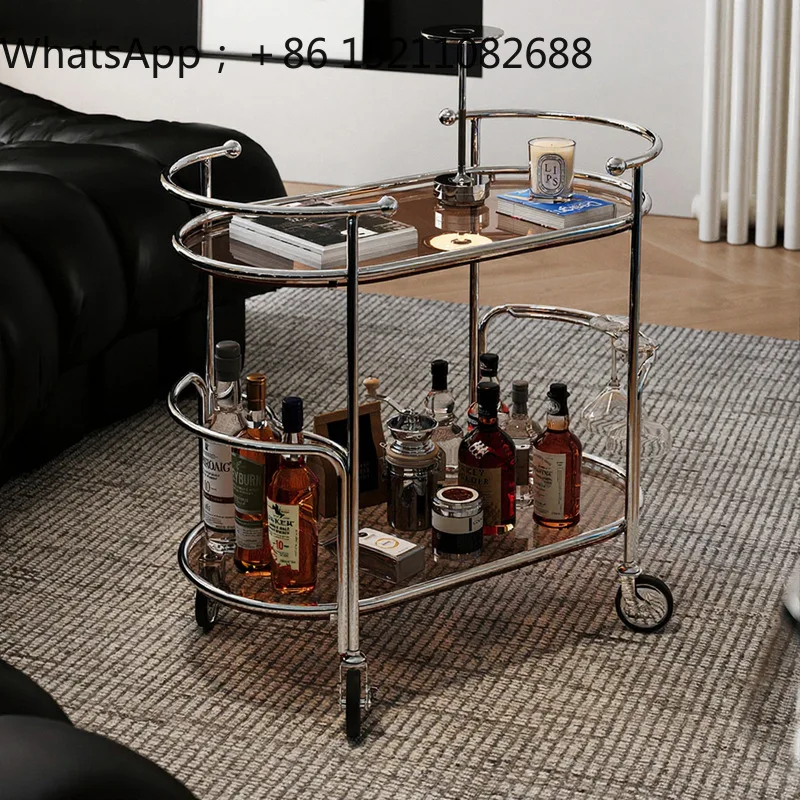 SCY removable storage cart coffee table living room simple dining car sofa side retro bedside rack
