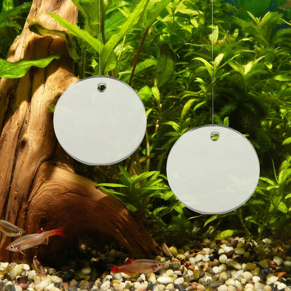 

2pcs 7Cm Acrylic Betta Mirror Dual-Sided Magnifying Reducing Aquarium Observation Tool For Betta Training Fitness Fish Activity