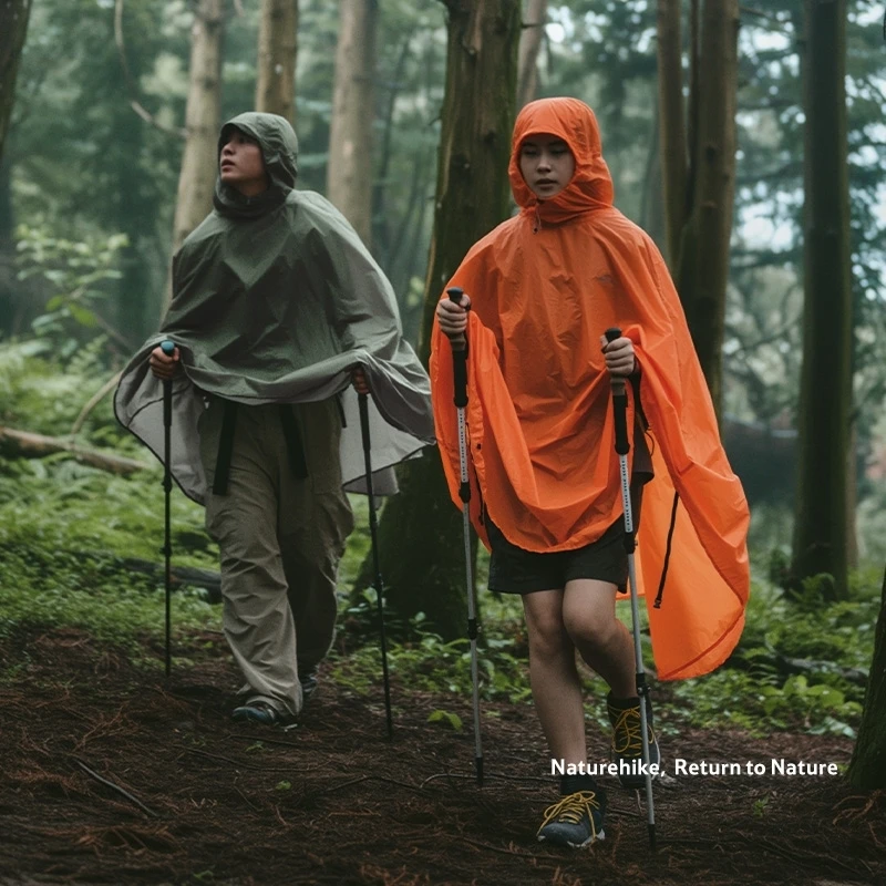 

Naturehike Ultralight Poncho Raincoat with Hood Sleeve Rainproof for Adult Outdoor Hiking Camping Cycling Travel Military Cover