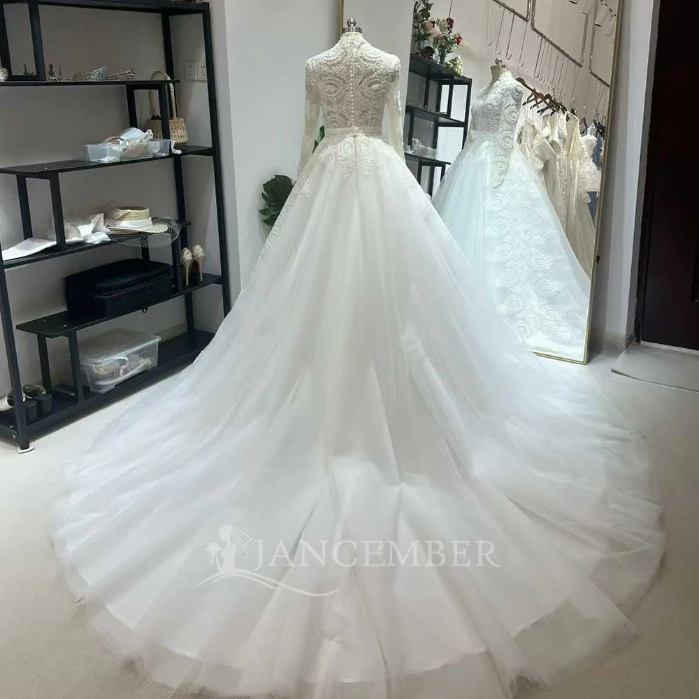 Vintage Wedding Dresses For Woman V Neck Long Sleeves Bride 2026 Organza Robe De Mariée Drop Shipping For Women