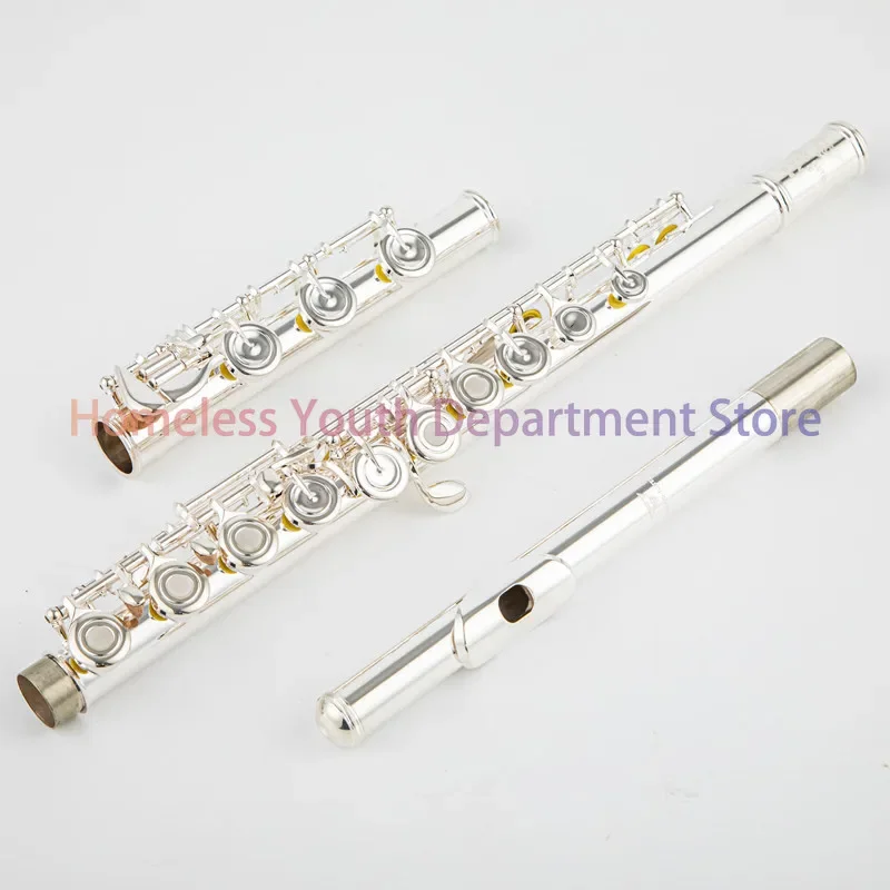 CF 601 Flute Silver Flute 17 Perforated C Key E Key Musical Instrument Professional Strap Case