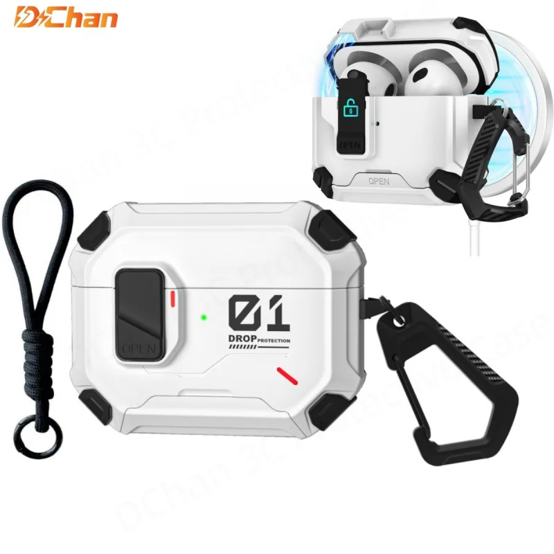 Case For AirPod 4 Pro Pro 2 Pro 3 Automatic Snap Switch Secure Cover Compatible MagSafe TPU PC Case For AirPods Pro 3 2025 Case