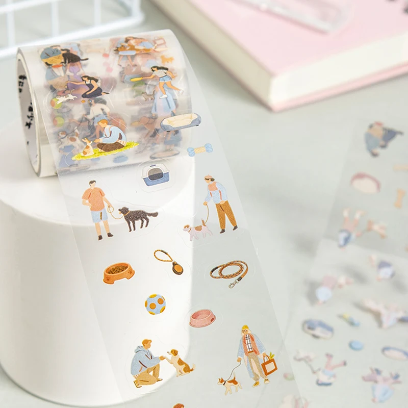 Daily Life Character Scene PET Tape, Minimalist Healing Multi-element Decor for Journals and Diaries, Perfect for DIY Creators