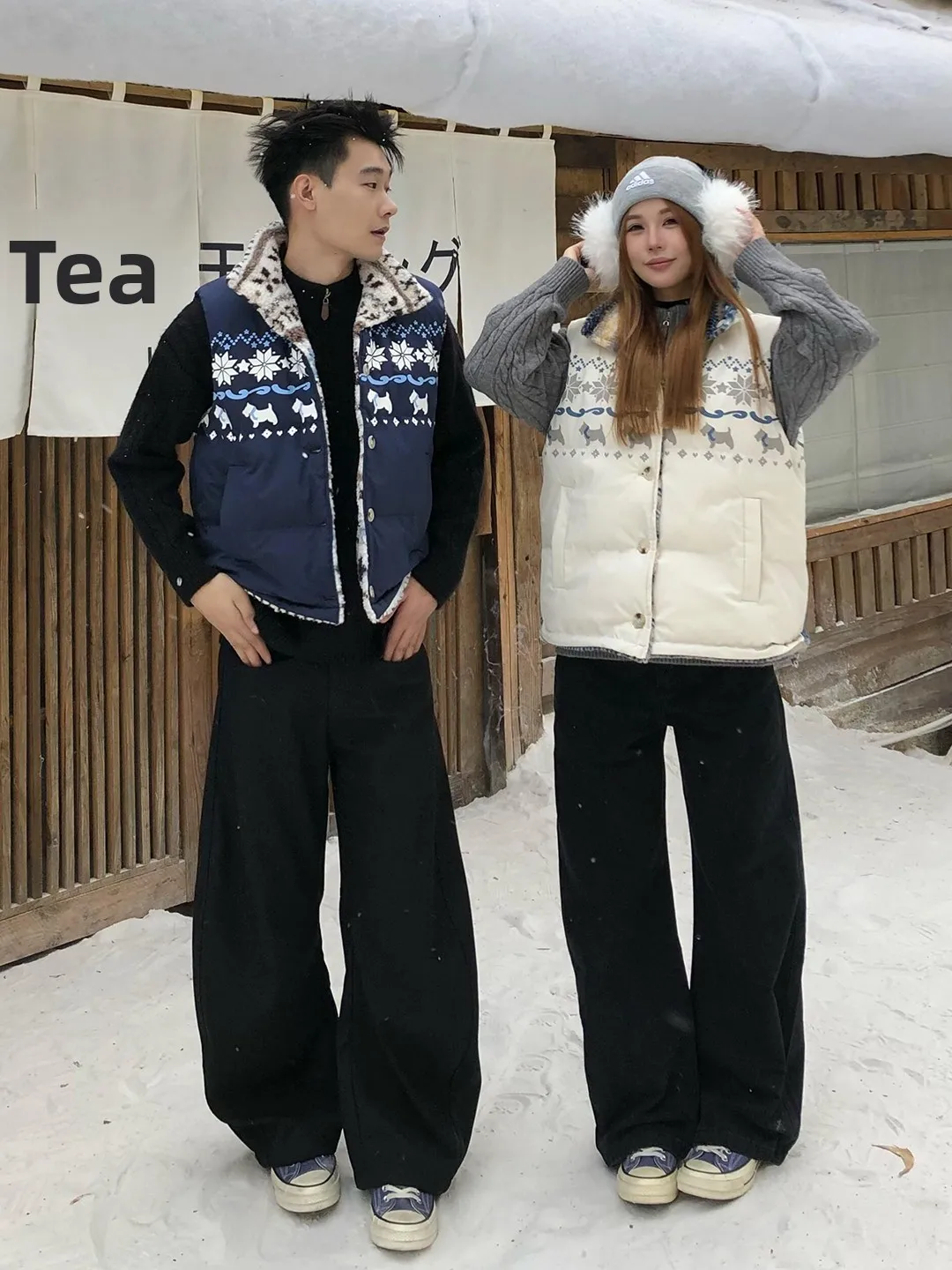 

Double-Sided Wearable Lamb Fur Vest Unisex Winter Korean Style Couple's Outerwear Stand Collar Thickened Casual Fashion
