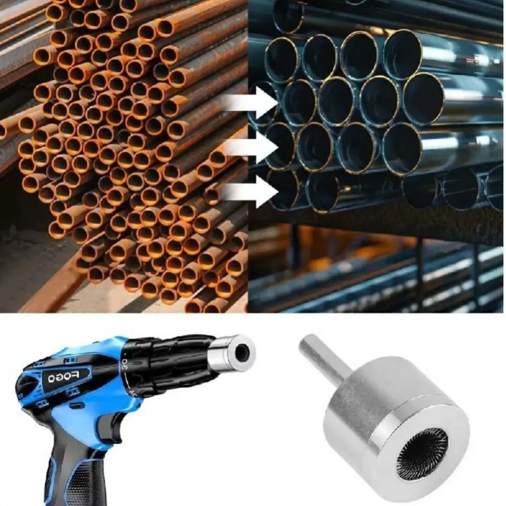 

5/22mm Electric Drill Pipe Cleaner Polishing Rust Removal Tube Cleaning Brush Universal with Replacement Brush
