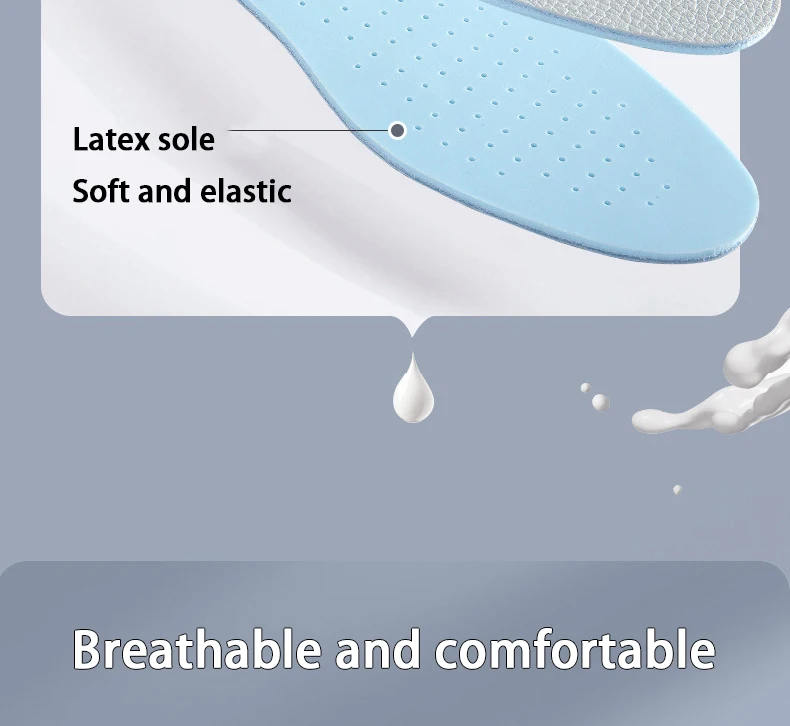 1 Paar/2 Paar Leder-Einlegesohlen, atmungsaktive Sport-Einlegesohlen, Latex-Elastik-Schuhsohle, bequeme Schuhpolster für Damen und Herren. – Detail 4