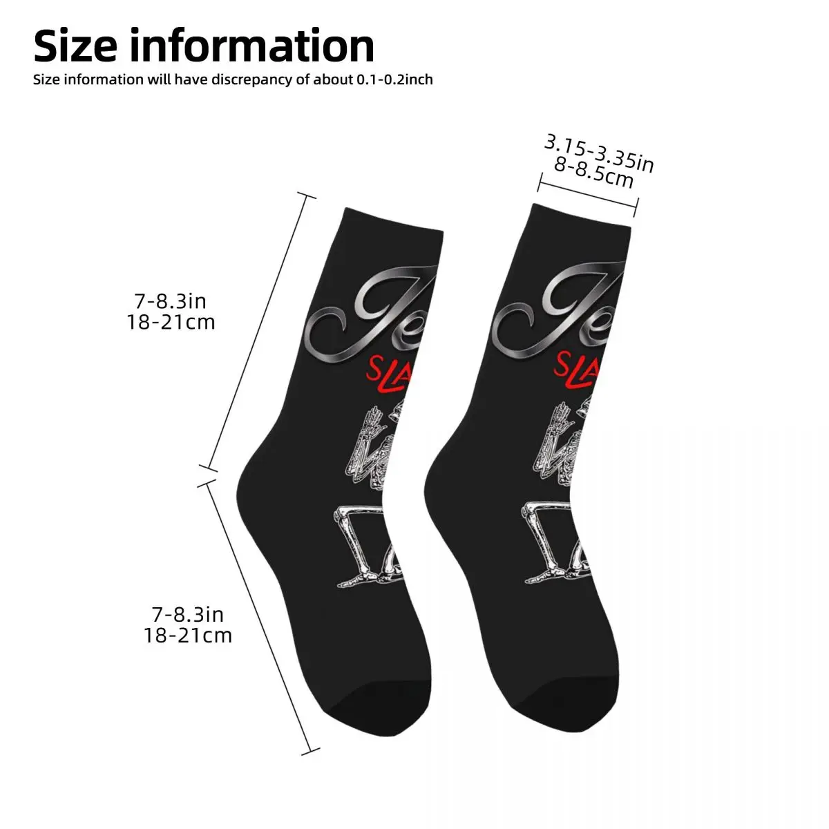 Retro Jesus Slaves Skeleton Men's Socks Christian Unisex Hip Hop Seamless Printed Funny Crew Sock Gift