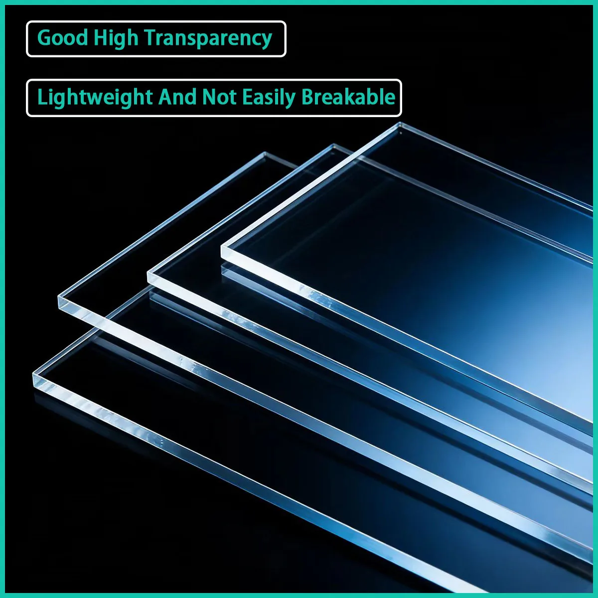 1-20mm thick transparent acrylic square board is used for displaying props, lighting panels