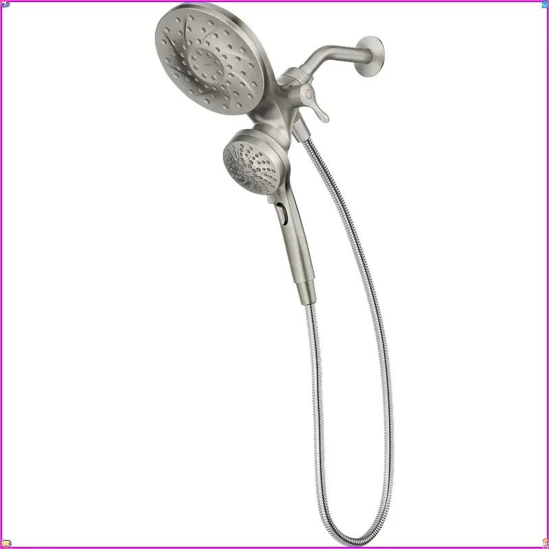 رأس دش مطري كومبو 2 في 1 مع رذاذ دش محمول قابل للفصل، يتميز بنظام إرساء مغناطيسي