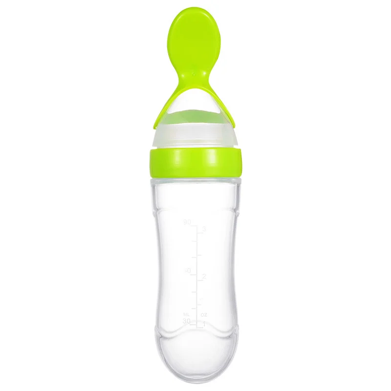 90ml Baby Squeezing Feeding Spoon Silicone Feeding Bottle Training Spoon Infant Cereal Food Spoon Infant Cereal Supplement #20