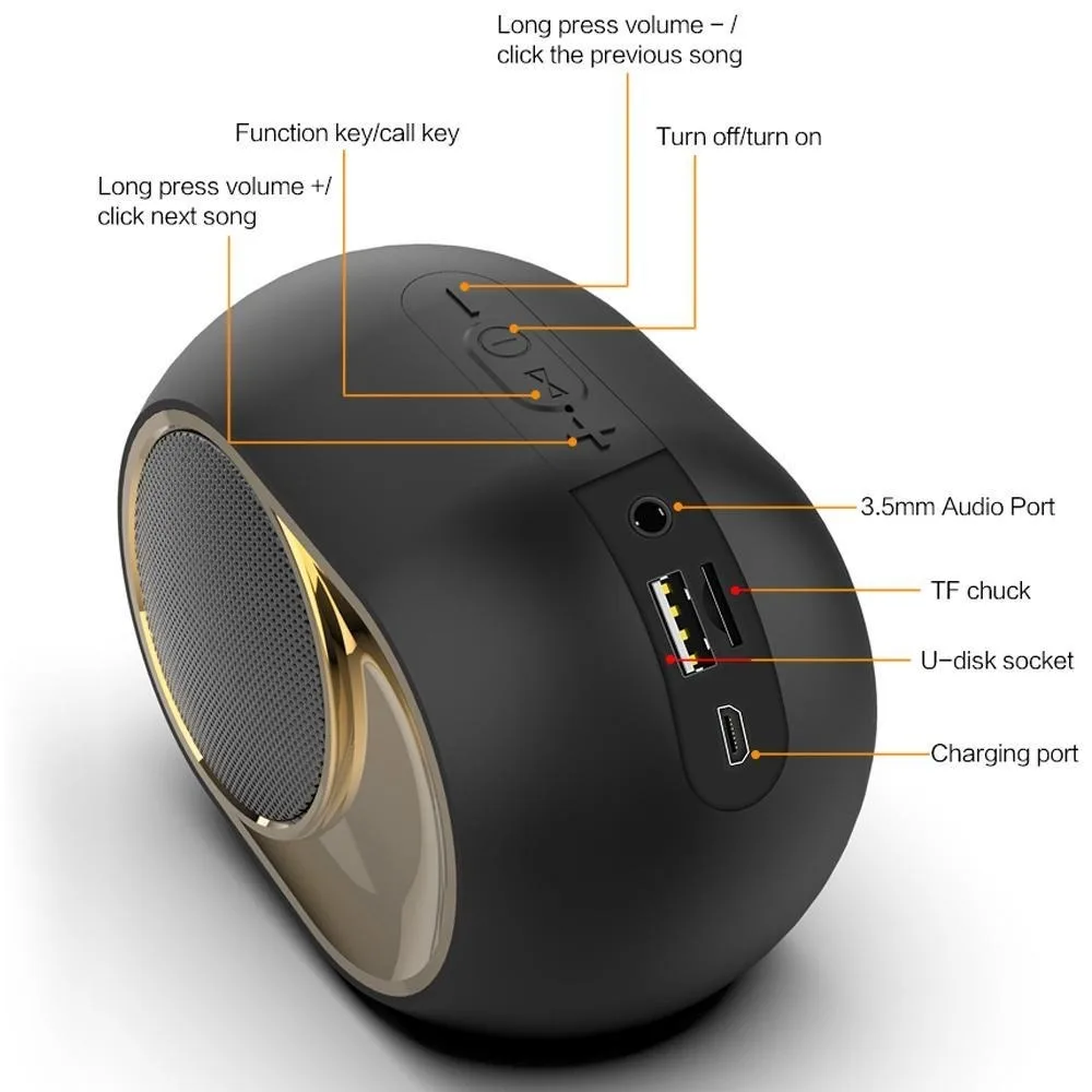 Portable Wireless Speaker Bluetooth Speaker TWS Stereo Speaker 3D Bass Speaker with Hands Free Call Waterproof Audio Accessories