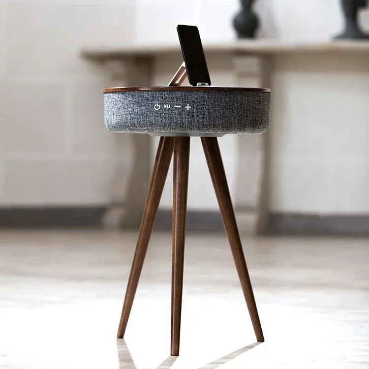 Accept Drop Shipping Home Theater System Speaker Wireless Charging Wooden Table Speaker Bluetooth Wireless Speakers