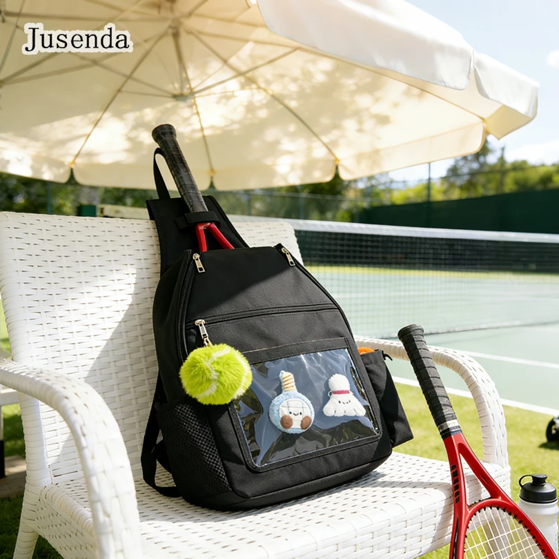 

Tennis Racket Backpack Holds 2 Rackets Badminton Sports Bag Large Capacity Waterproof Gym Pack Multifunction Crossbody Gym Bag