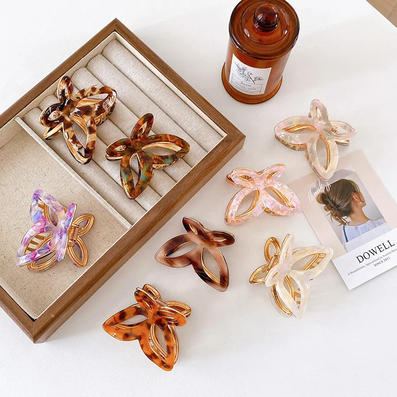 

Корейская заколка для волос с полыми бабочками — универсальная заколка для волос на половину — элегантные аксессуары для волос для женщин