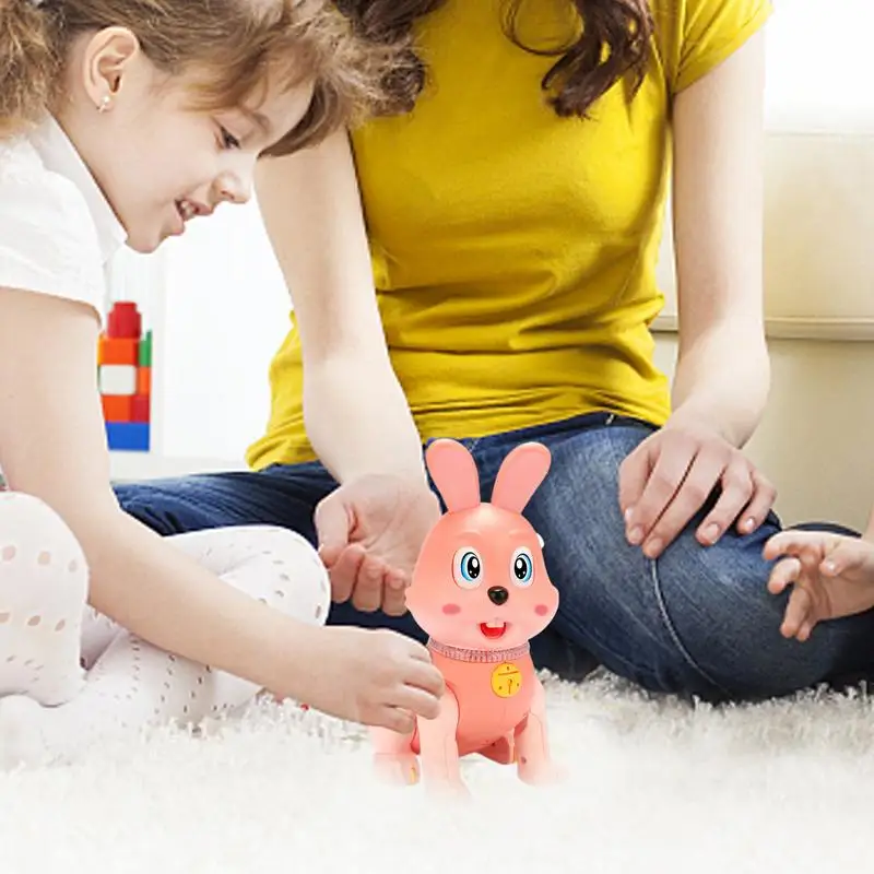 Rabbit Toy With Lights Musical Light Up Rabbit Toy For Kids Cartoon Movable Blinking Toy Cute Shaking Head Toys For Children's