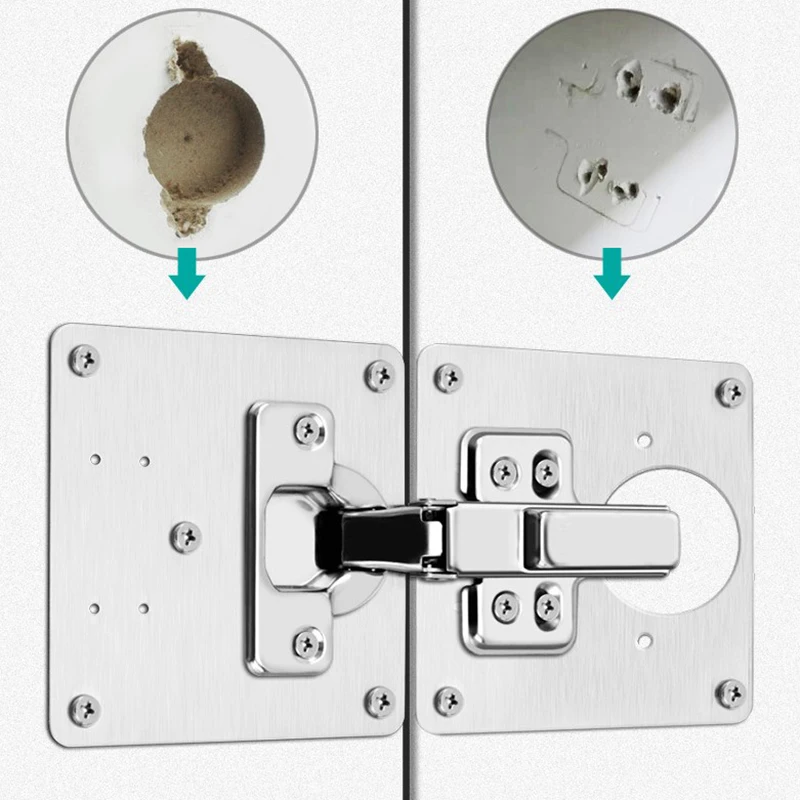 Door Kitchen Cabinet Hinge Repair Plate Kit Stainless Steel Hinge Repair Plate Kitchen Cupboard Door Hinge Mounting Plate