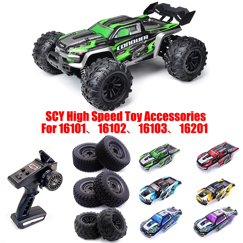 RC Car Accessories SCY 16101 16102 16103 16201 Remote control 70/82/85mm tire Car shell body High Speed Toy Car Upgrade RC Parts