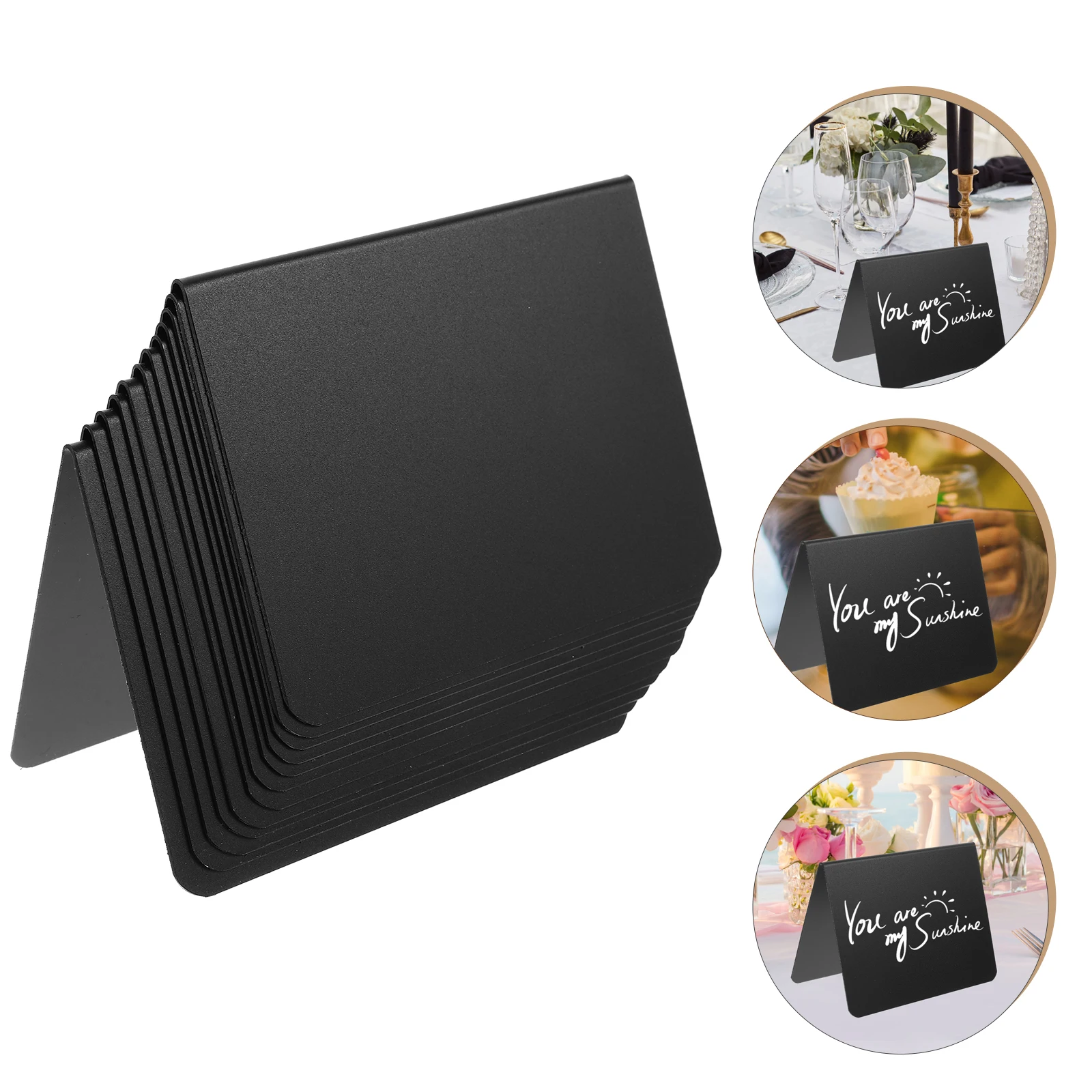 1Set Mini Blackboard Sign Simple Design Lightweight Portable Standing Message Price Board for Food Table Party Wedding Display