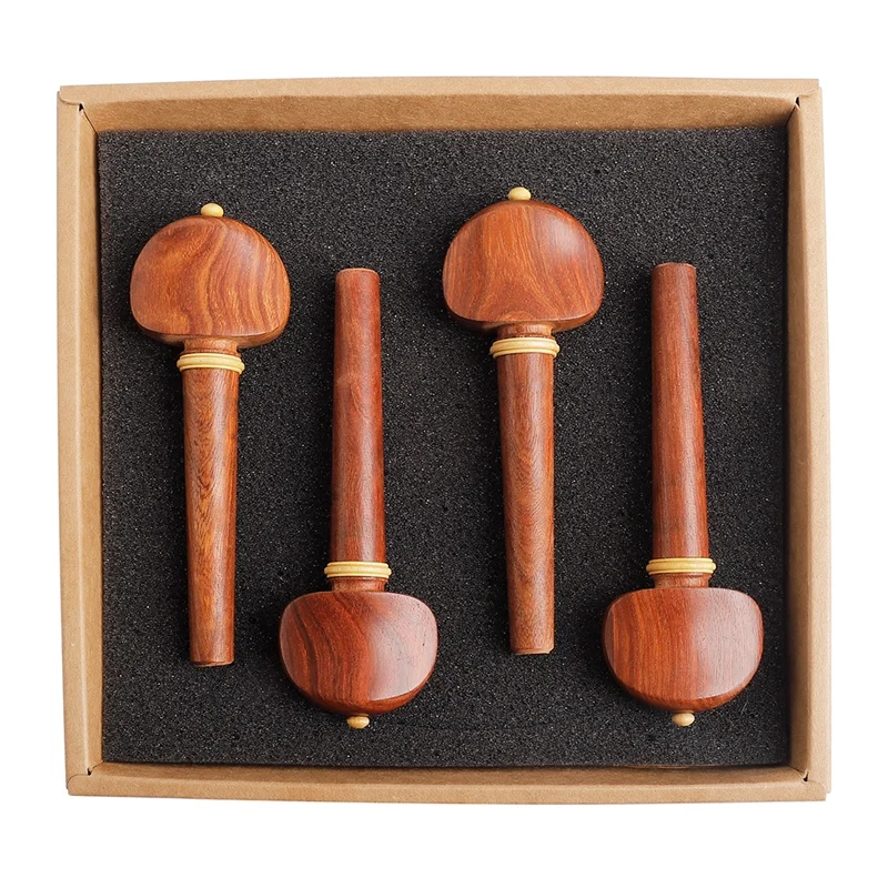 4PCS High-Grade Mahogany Cello Peg Knob Piano Shaft Handle Button Four Loaded Cello Special Musical Instrument