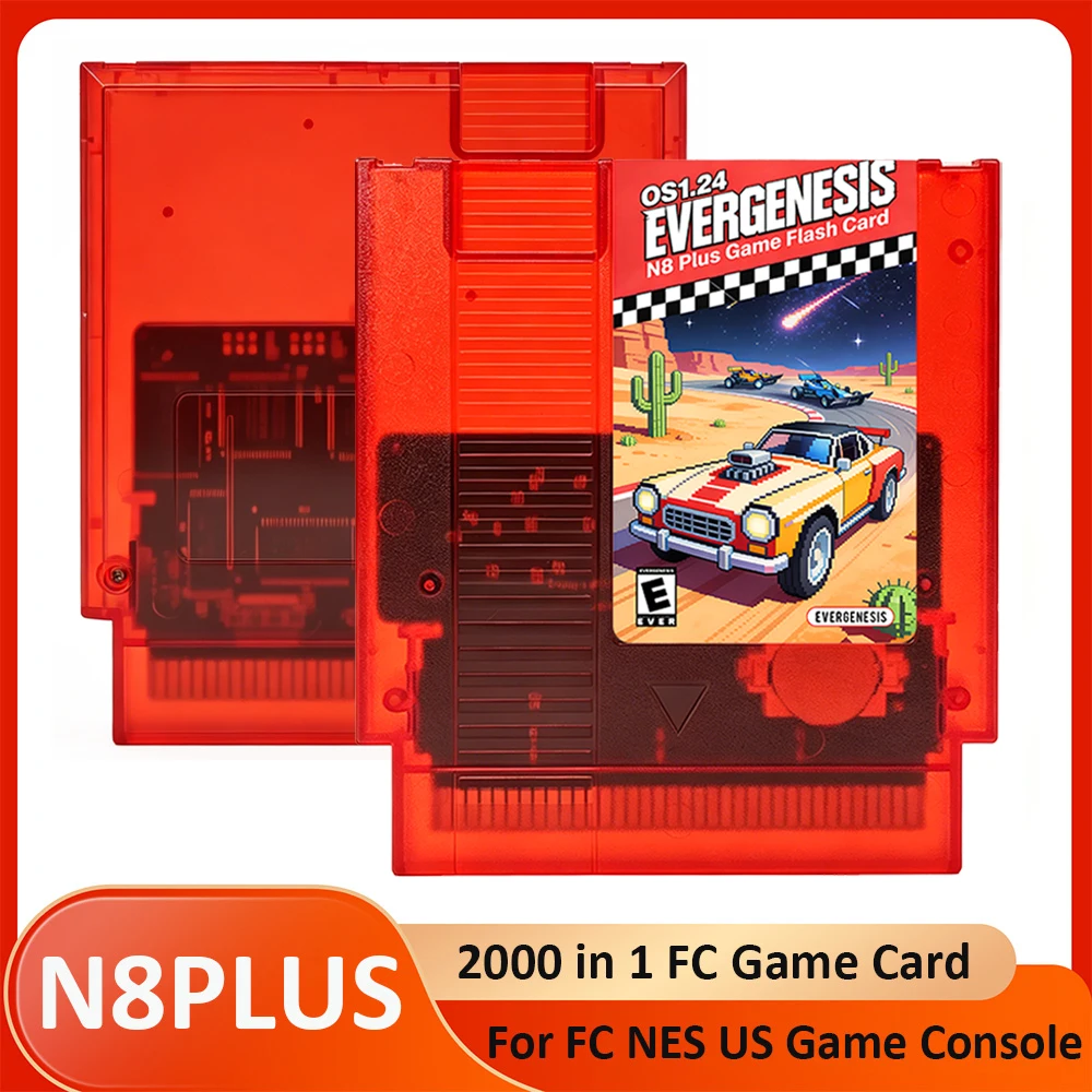 

N8PLUS OS V1.24 2000 in 1 FC NES Flash Card With 4G TF Card Classic 8-Bit Video Game Collection For Family Computer US Console
