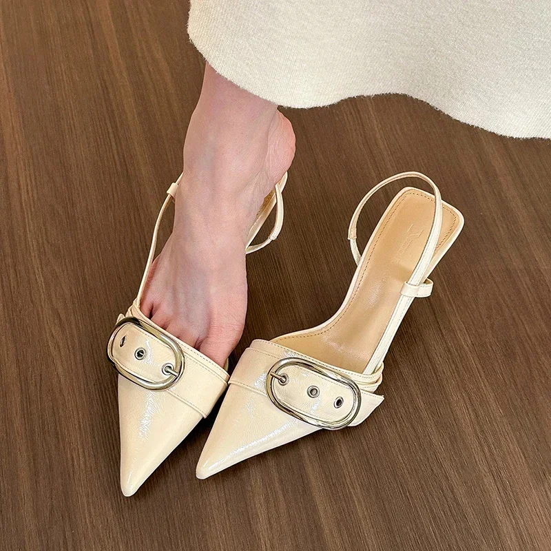 Sandalias De tacón alto con punta estrecha para Mujer, zapatos De vestir elegantes para exteriores, novedad De verano, 2024