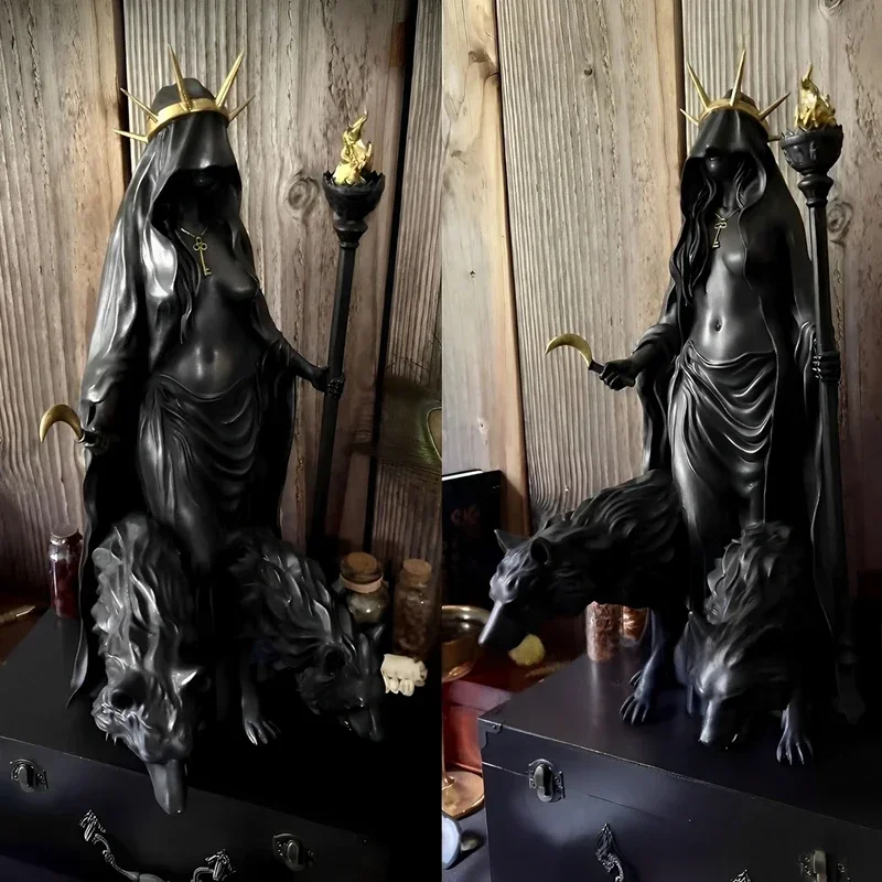 Mythological Dark Goddess Figurines  Ornaments Halloween Witch Model Festival Home Decorations