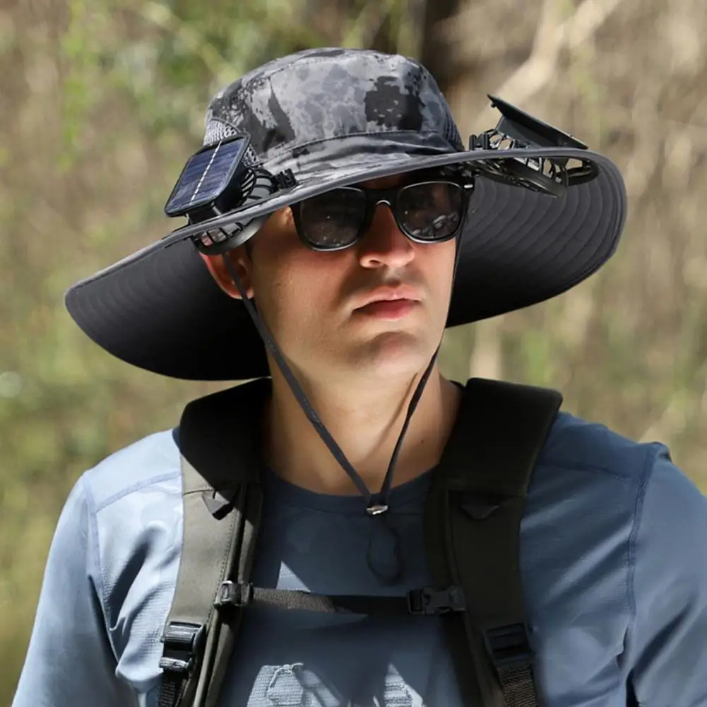 

Outdoor Cooling Hat Solar Fan Hat Men's Summer Outdoor Mountaineering Hat with Usb Solar Charging Fan Anti-uv Sun Protection Cap