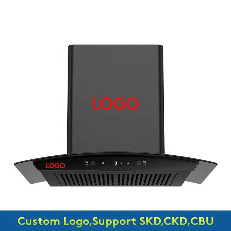 Auto Clean Black Cooking Extractor Chimney Kitchen Cooker Appliance Range Hoods Chimney Hood