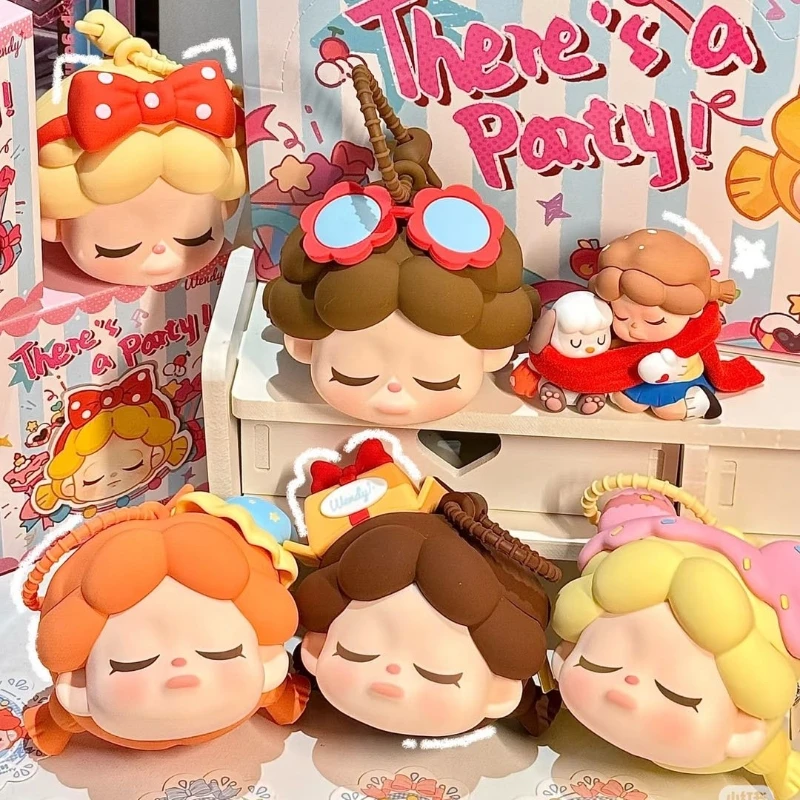 Echte Blind Box Wendy There's A Party Series Kawaii hoofdtelefoon tas hanger Wendy mode decoratie portemonnee tas meisje kerstcadeau