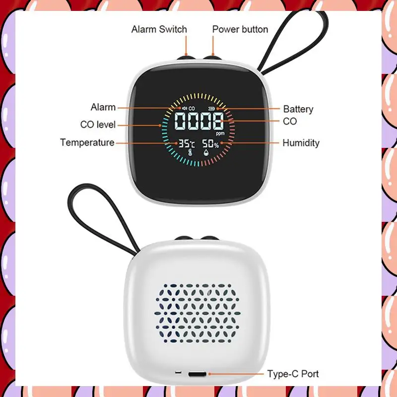 A72Z Detector de qualidade CO mais recente com alarme sonoro Display LCD testador de sensor de temperatura e umidade DM1210B