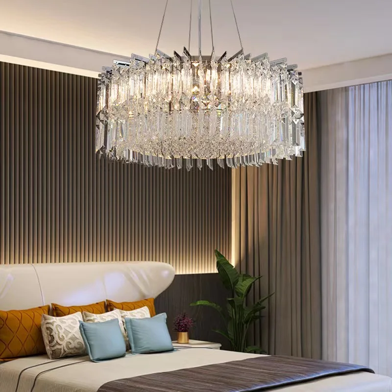 

Modern Luxury Crystal Chandelier For Dining Room Round Light Fixture Living Room LED Hanging Lamp Bedroom Luster Indoor Lighting