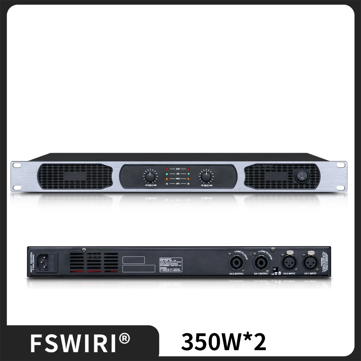 FSWIRI Professional 1U digital power amplifier 350W *2 stage performance audio equipment power amplifier home meeting KTV