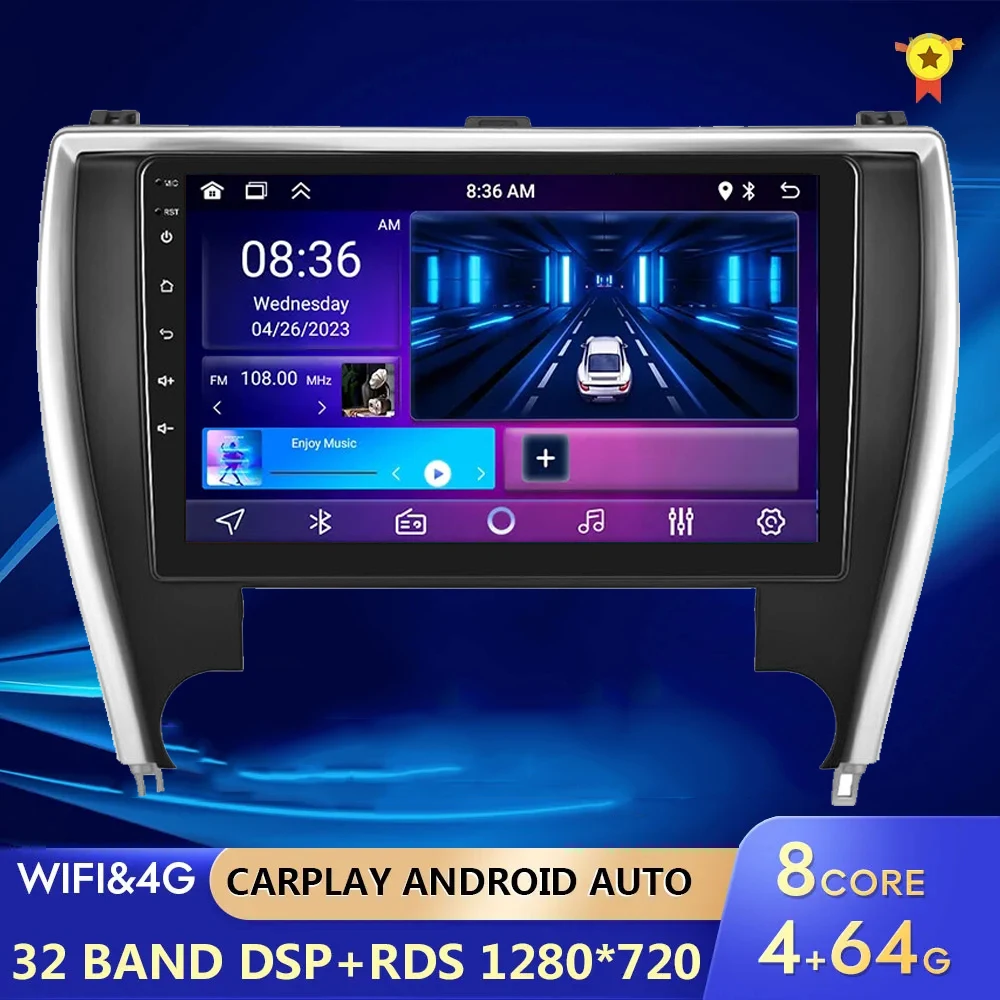 

Android 13 AutoRadio GPS For Toyota Camry 7 XV 50 55 2015 2016 2017 Car Radio Multimedia Video Player Navigation 2Din 4G Carplay