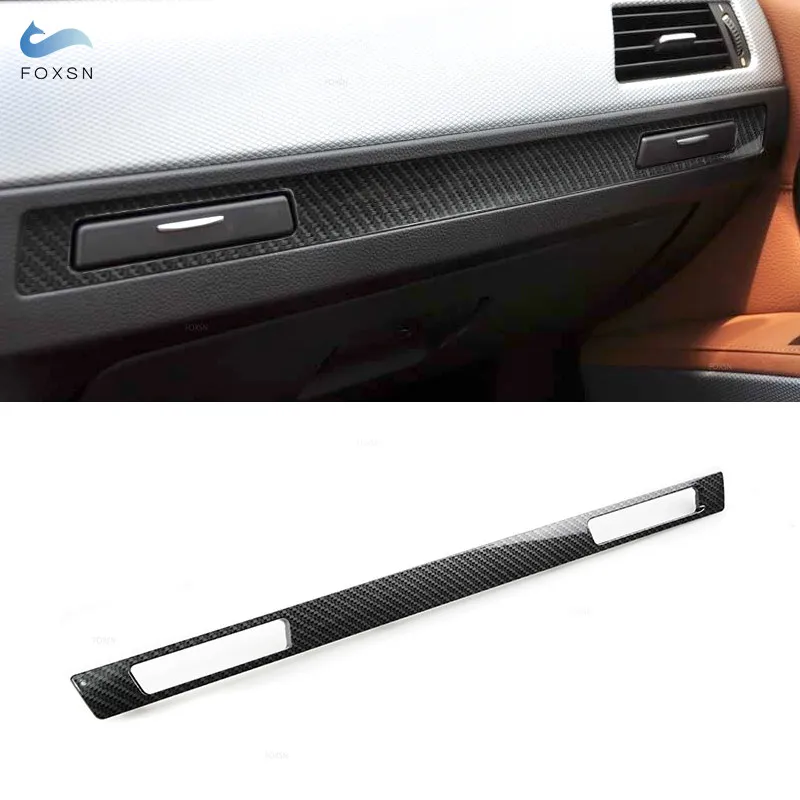 LHD For BMW 3 Series E90 E92 E93 2005-2012 Carbon Fiber Texture Center Console Glove Box Water Cup Holder Panel Strip Cover Trim