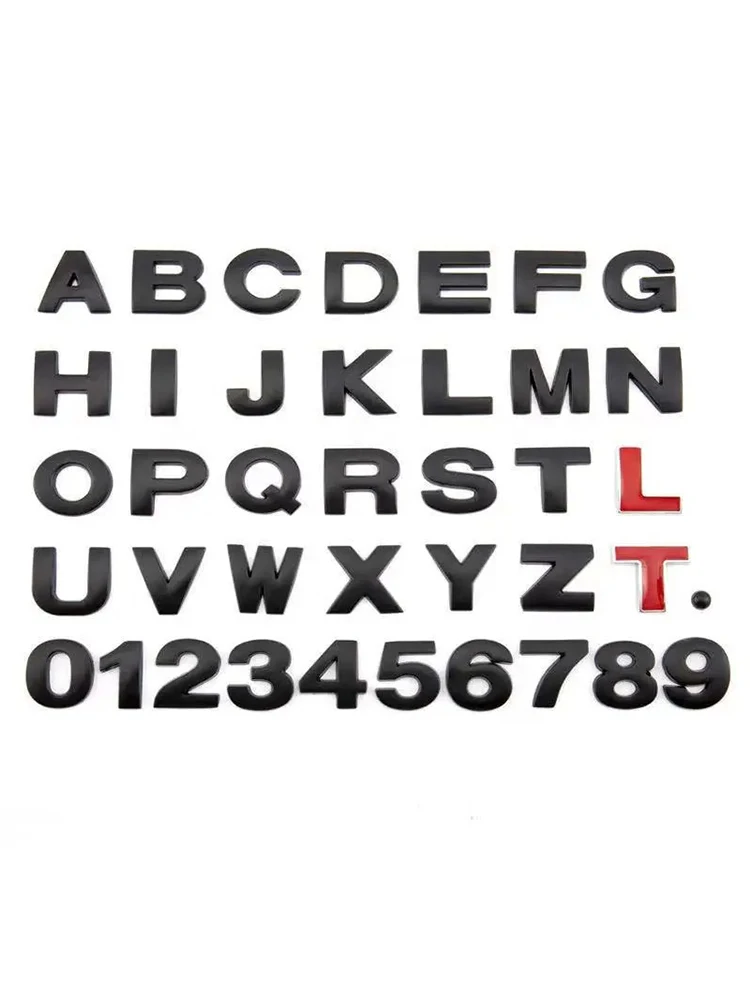 3D Metal DIY Litery Alfabet Emblemat Numery Angielskie Oznakowanie Logo bagażnika samochodowego Naklejka Cyfrowa Naklejka Odznaka Akcesoria Motocykl — zdjęcie 2