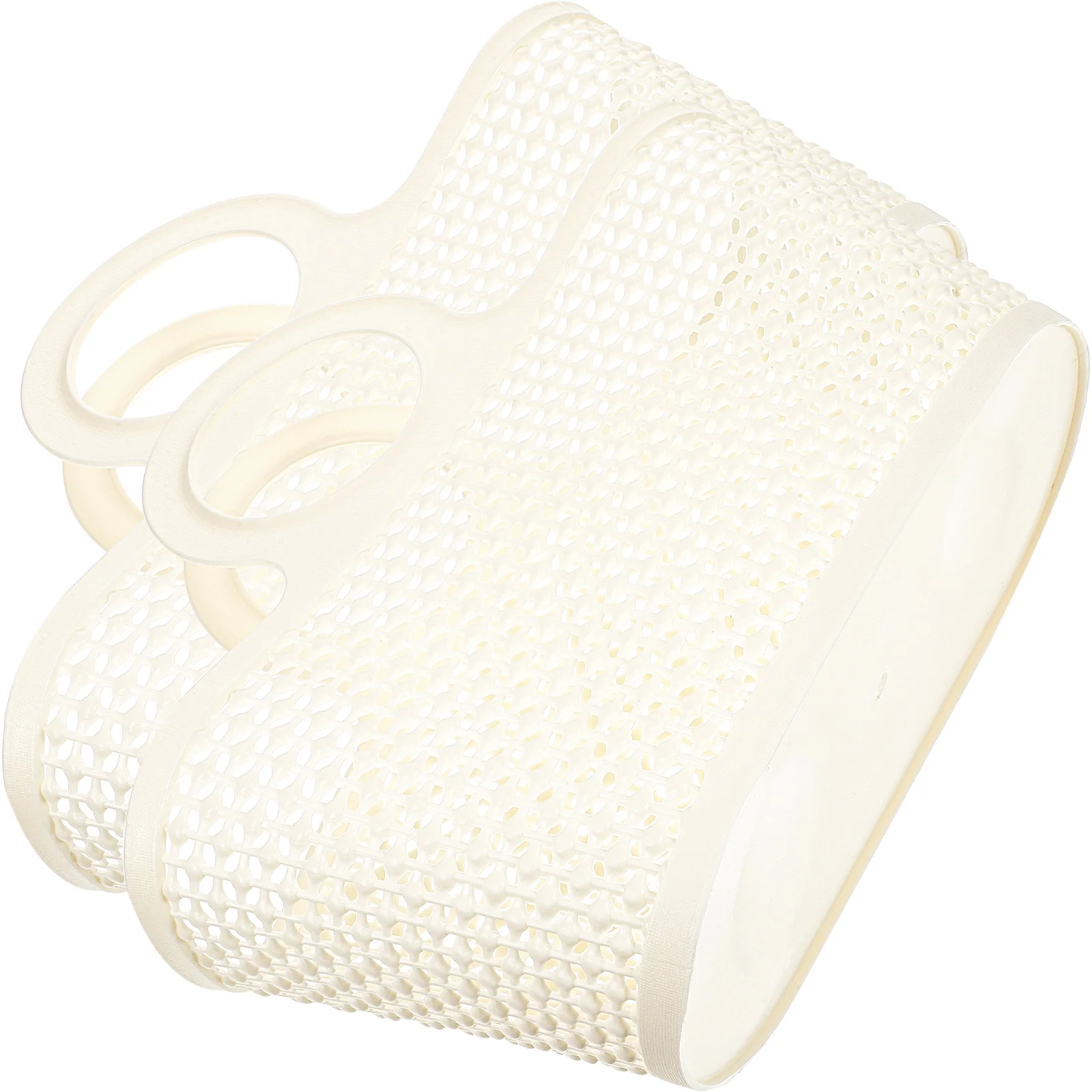 

2pcs Portable Bathroom Storage Basket With Handle Foldable Toiletry Holder For Home Dormitory Shower Bath Organizer Large