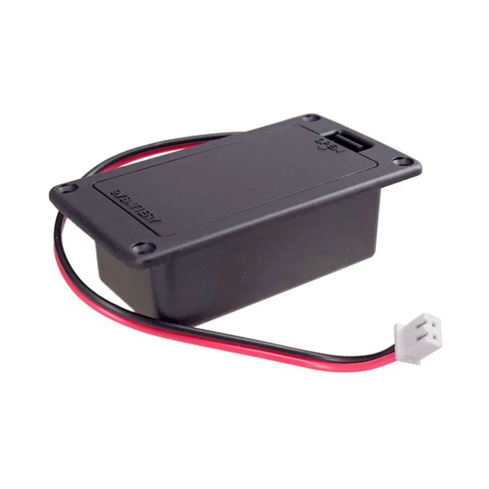 1PCS 9V Battery Holder Case Box Cover For Guitar Bass Ukulele Active Pickup Connector with wires inside the box