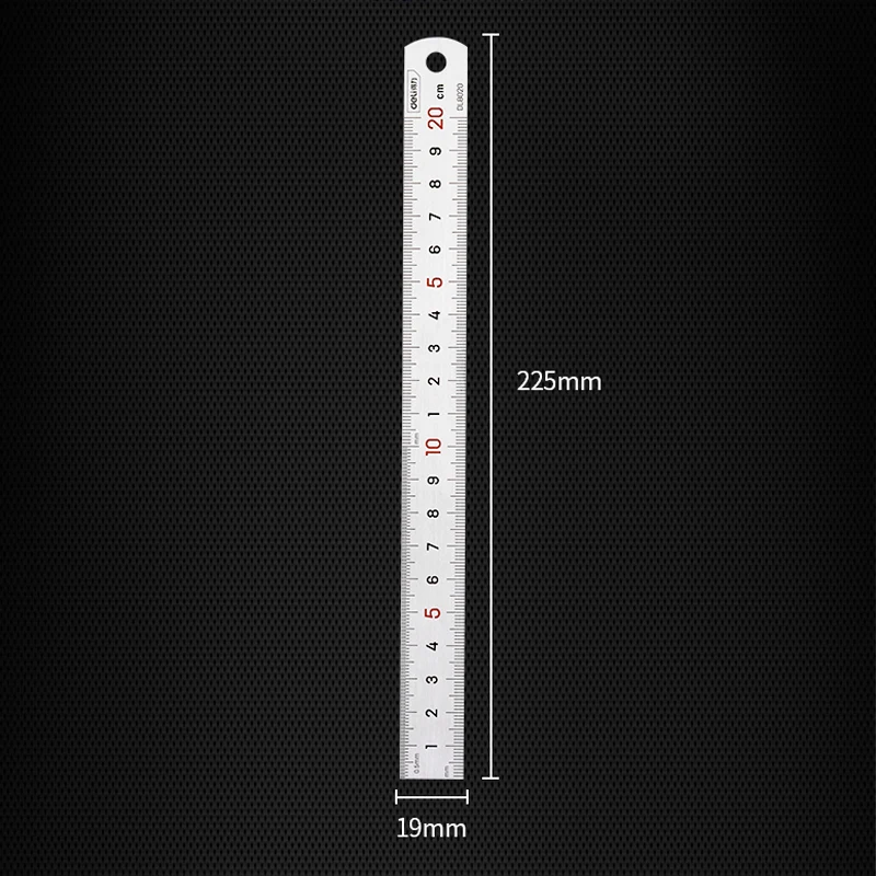 ديلي الفولاذ المقاوم للصدأ المعادن مسطرة مستقيمة الدقة مزدوجة الوجهين أداة قياس الدقة مقياس متري حاكم الملحقات 20 سنتيمتر
