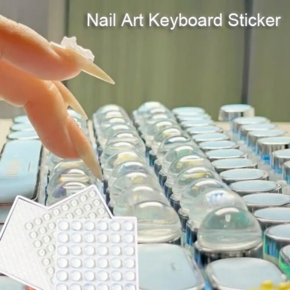 

Silicone Nail Art Keyboard Sticker Transparent Hemispherical Typing Keyboard Cover Keyboards Heightening Sticker